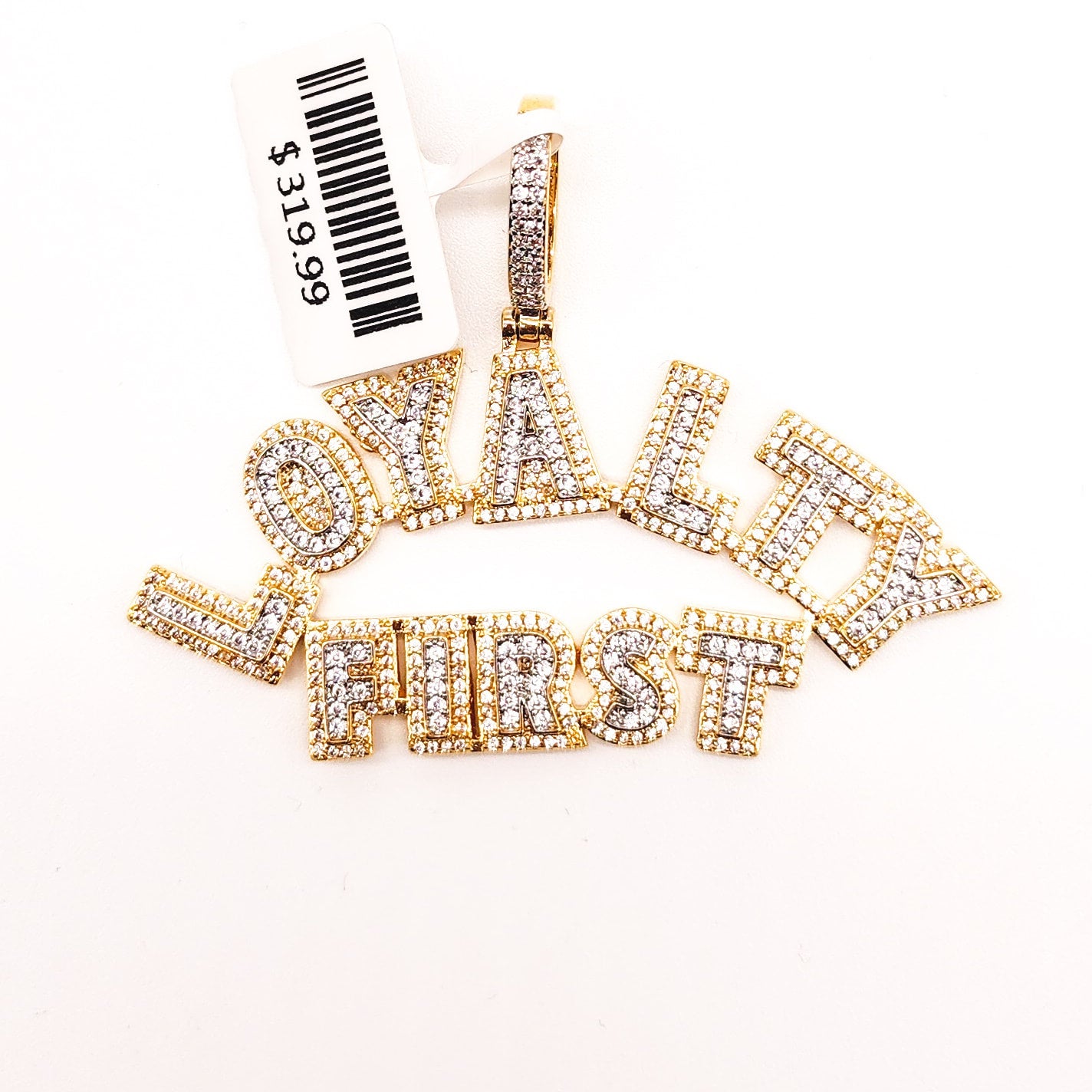 iced out bling letters loyalty pendant