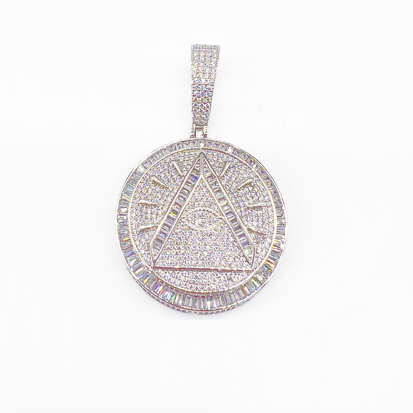 Flawless Star Baguette Medallion CZ Iced Out Pendant