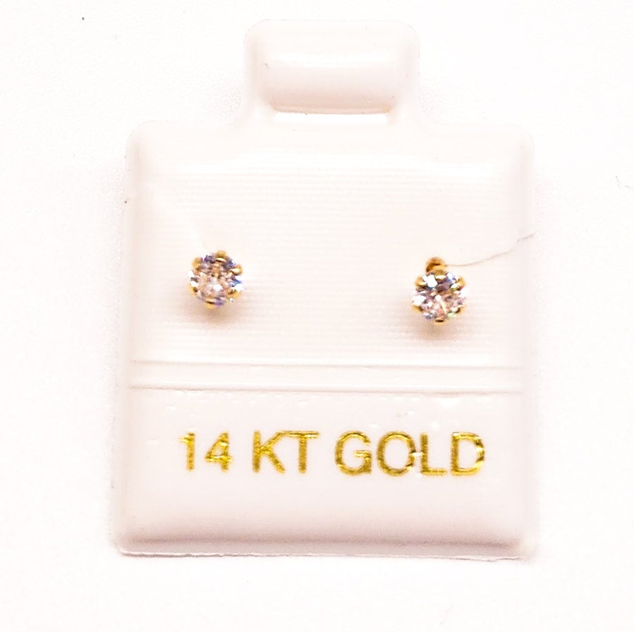 Infant diamond earrings on sale with safety backs